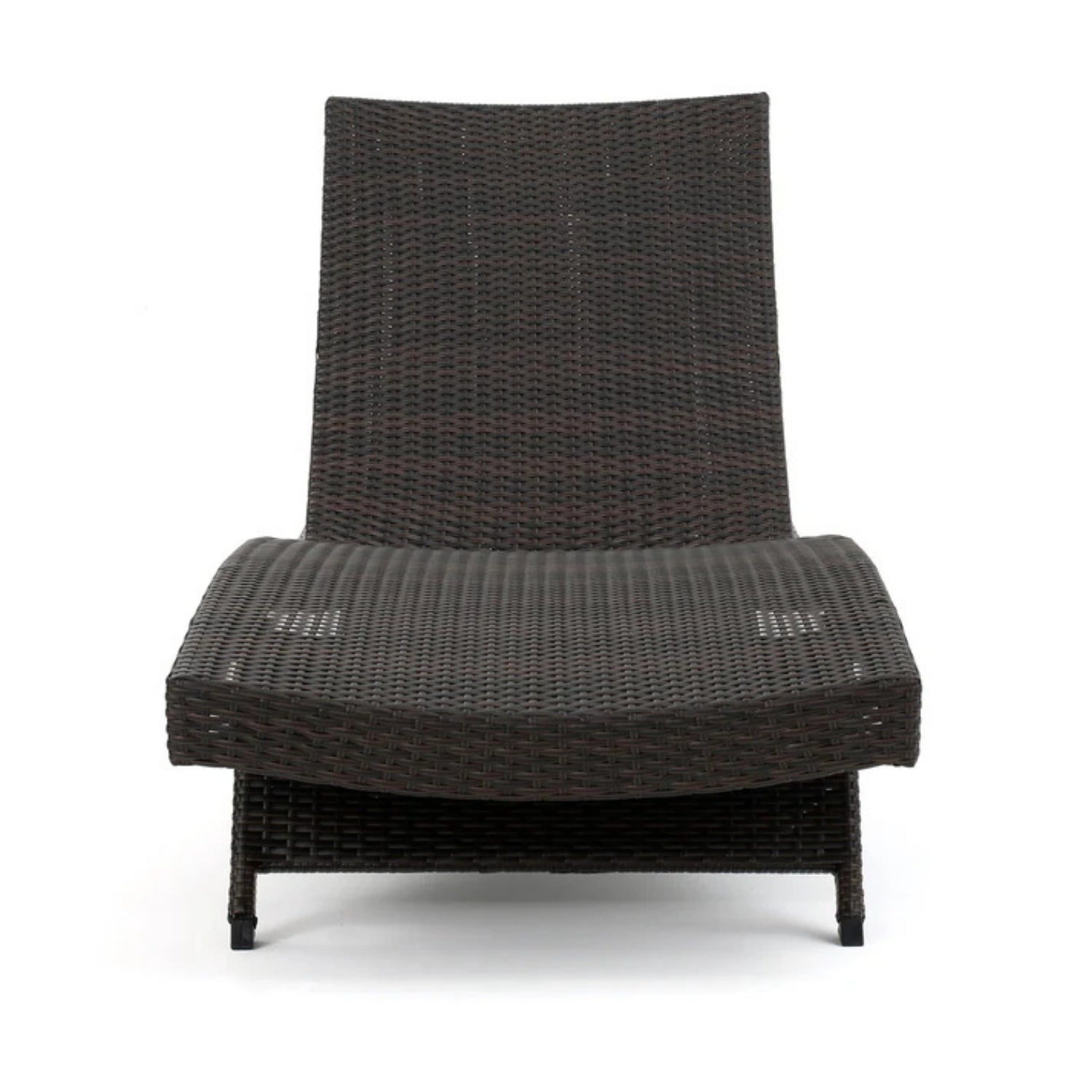 Outdoor All-Weather HDPE Wicker Rattan Sunlounger Recliner with Side Table