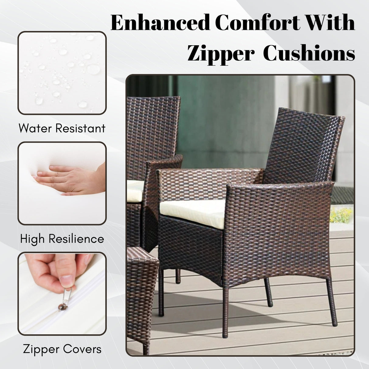 4-Piece Outdoor Rattan Wicker Patio Dining Chairs