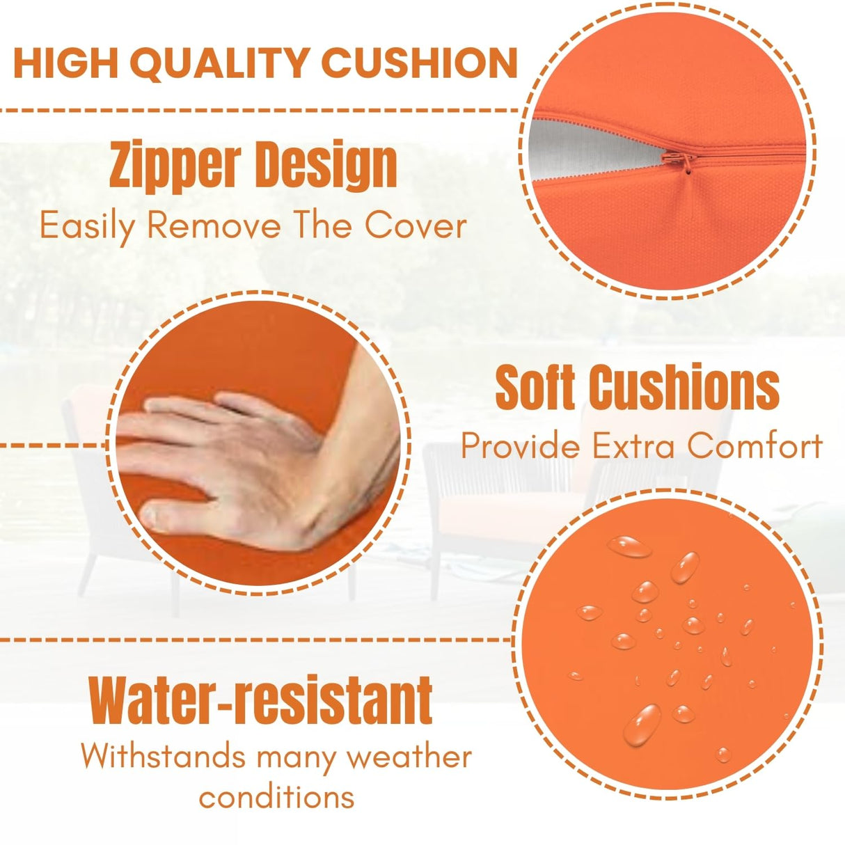 Outdoor 3 Piece All-Weather Rope Patio Set