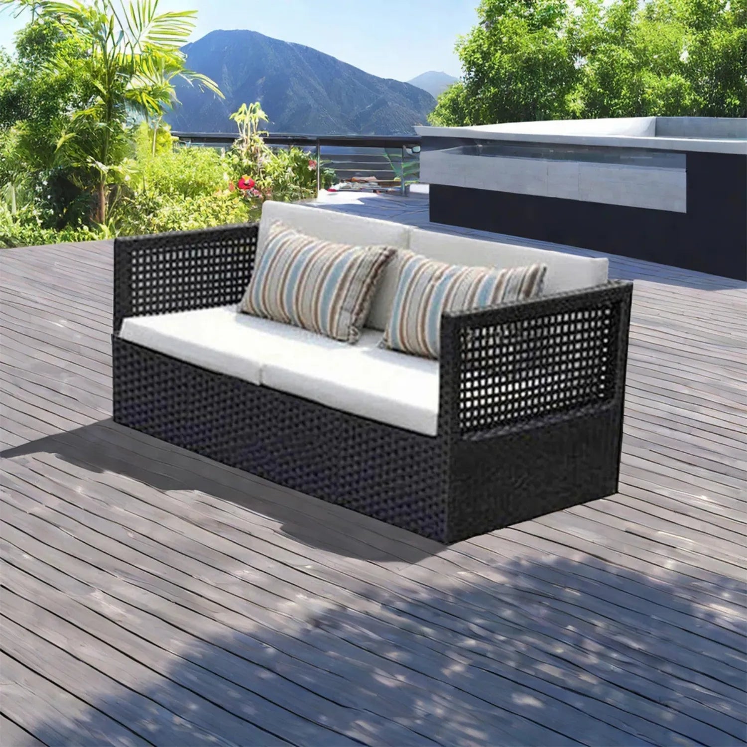 Outdoor Rattan Wicker 4-Seater Sofa Set