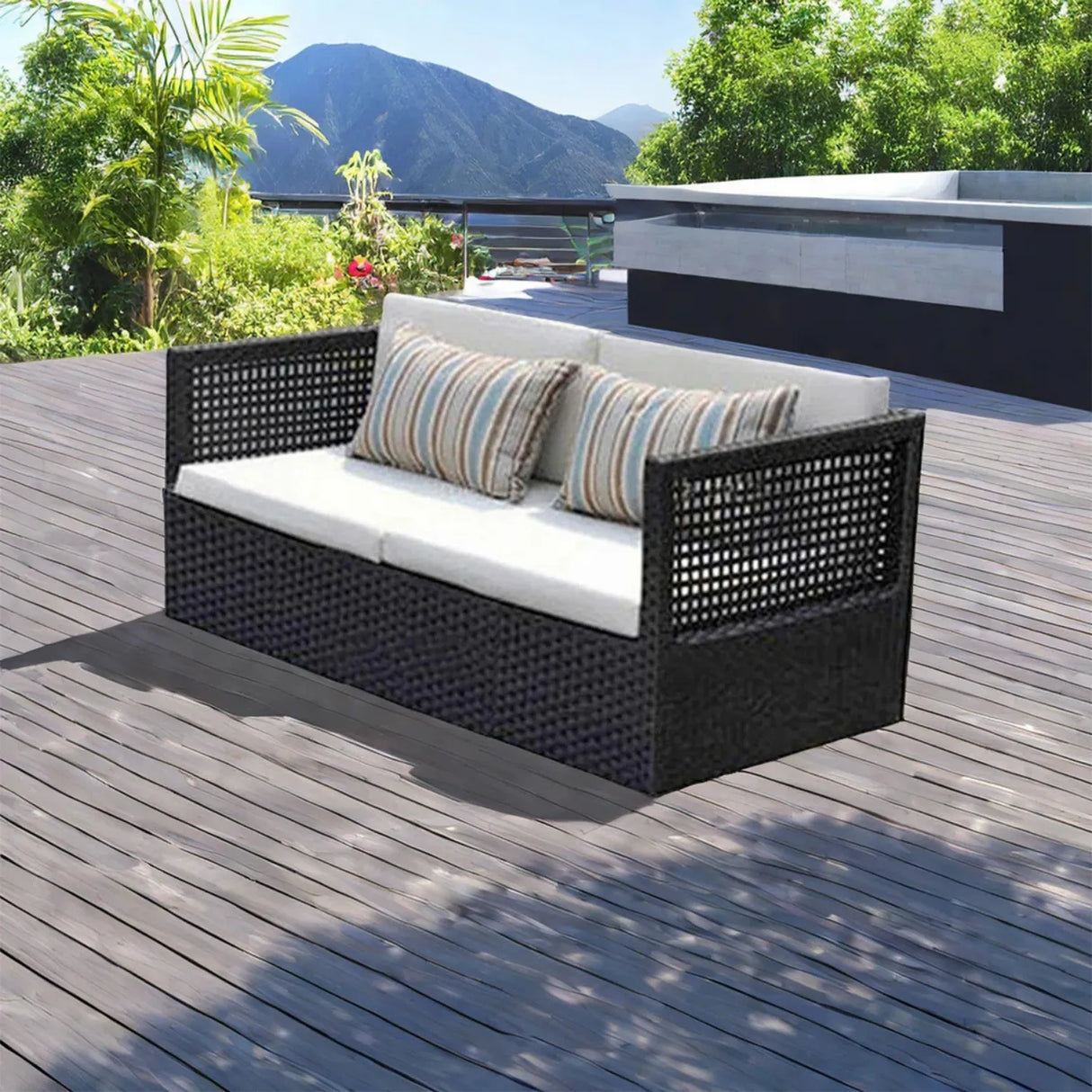 Outdoor Rattan Wicker 4-Seater Sofa Set
