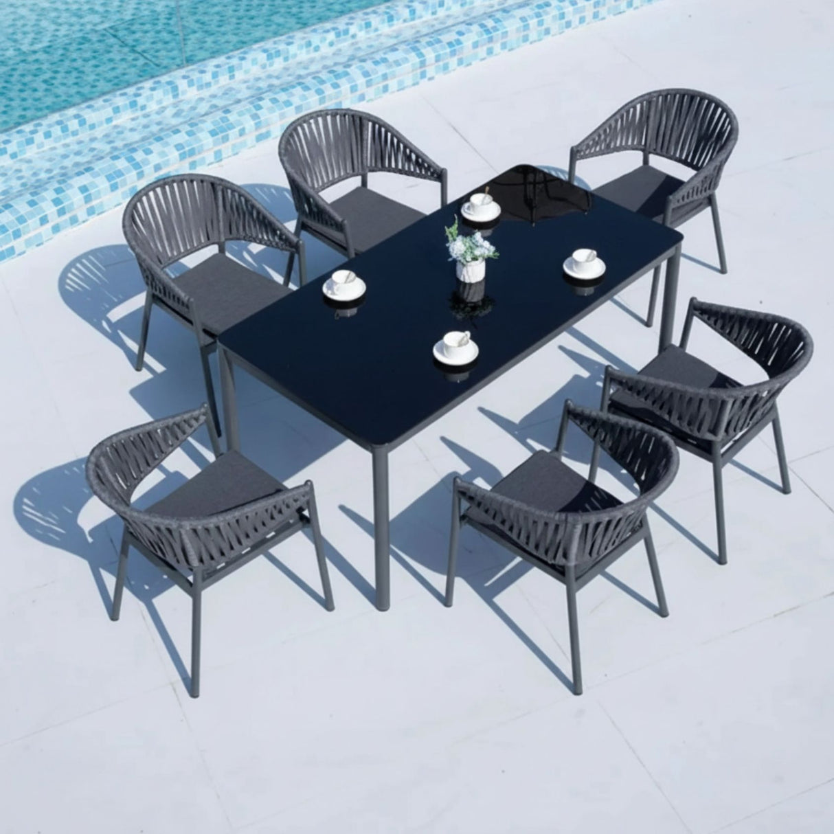 All Weather Resistant 7-Piece Outdoor Dining Set (Grey)