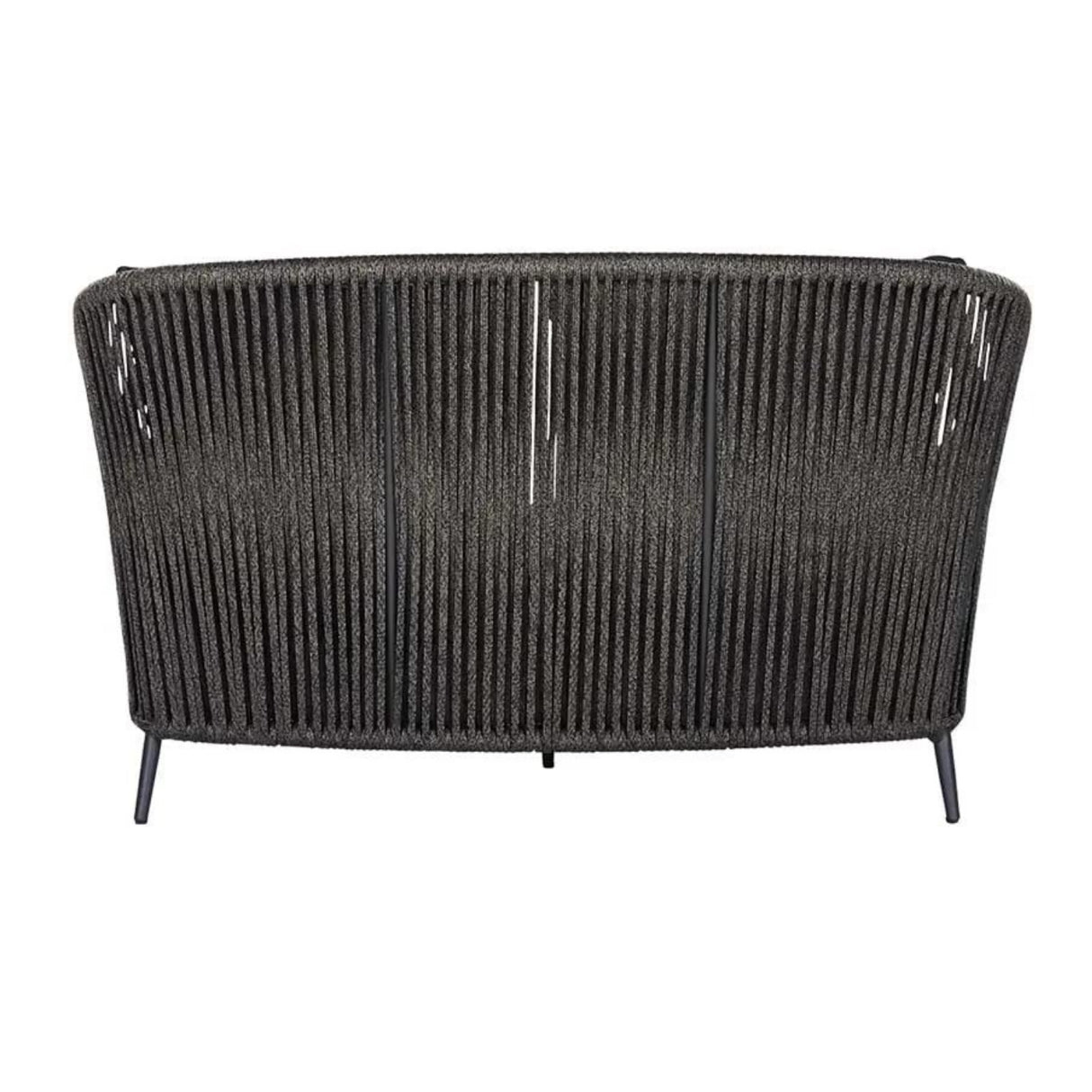 Outdoor Grey Rope Patio Daybed with Comfortable Dark Grey Cushion