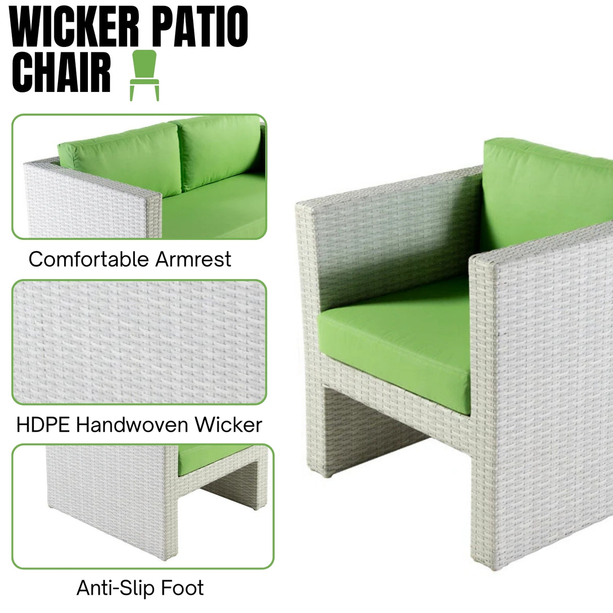 4-Piece Outdoor Rattan Wicker Patio Sofa Set