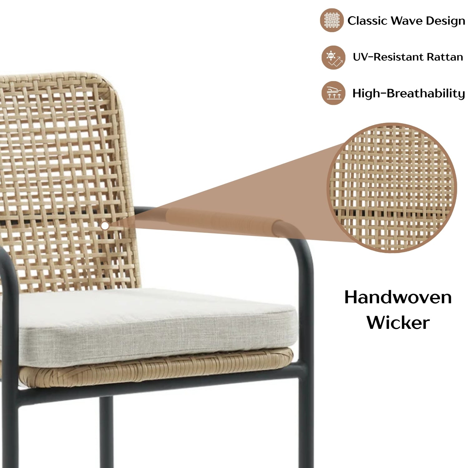 2-Piece Outdoor Rattan Wicker Patio Chairs