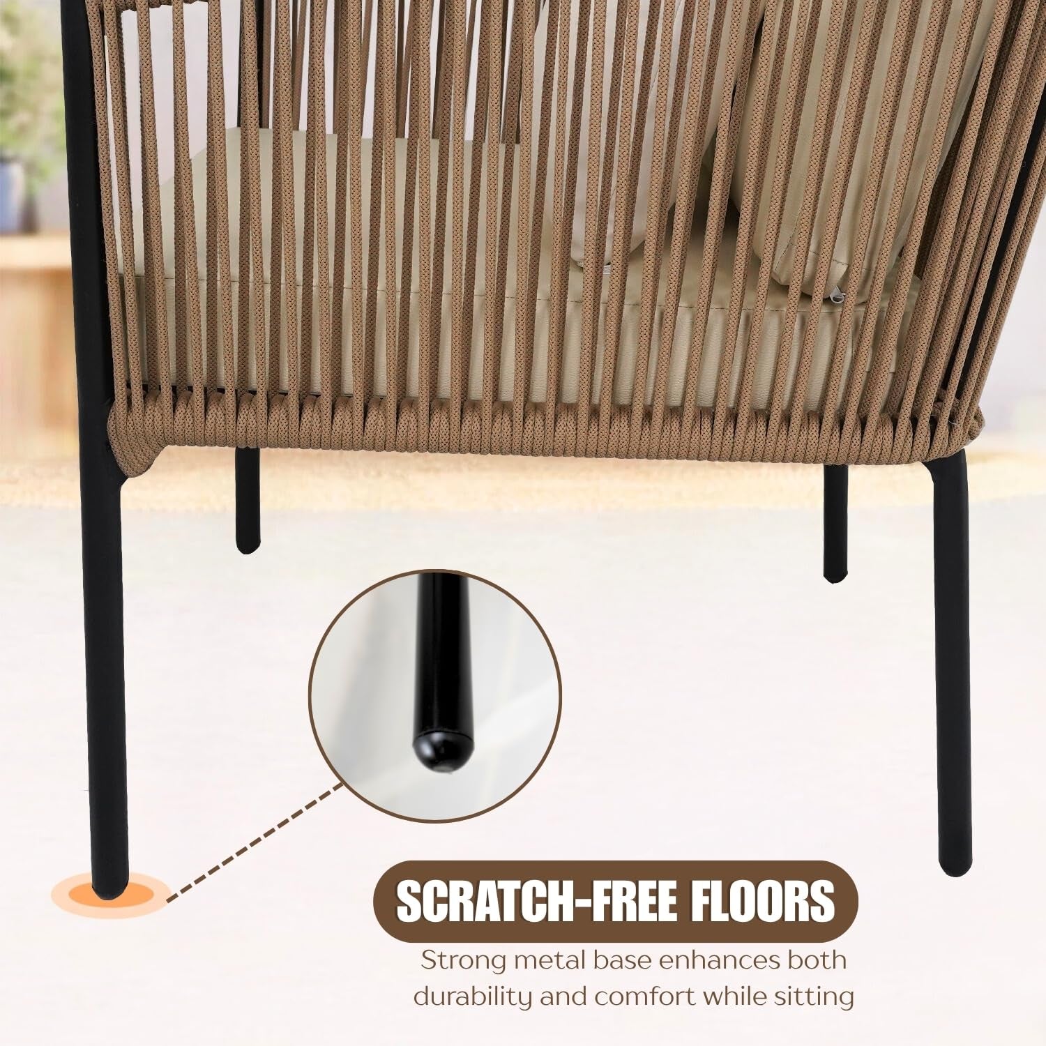 Outdoor 4 Seater Rope Sofa Set