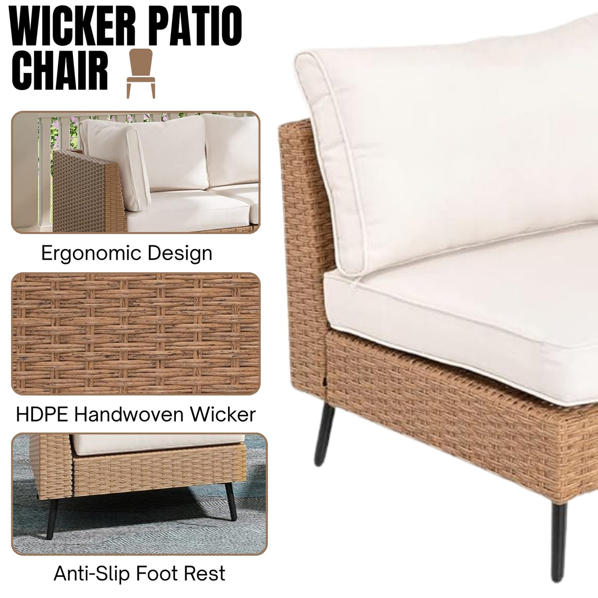 Outdoor Rattan Wicker 6-Seater Sofa Set
