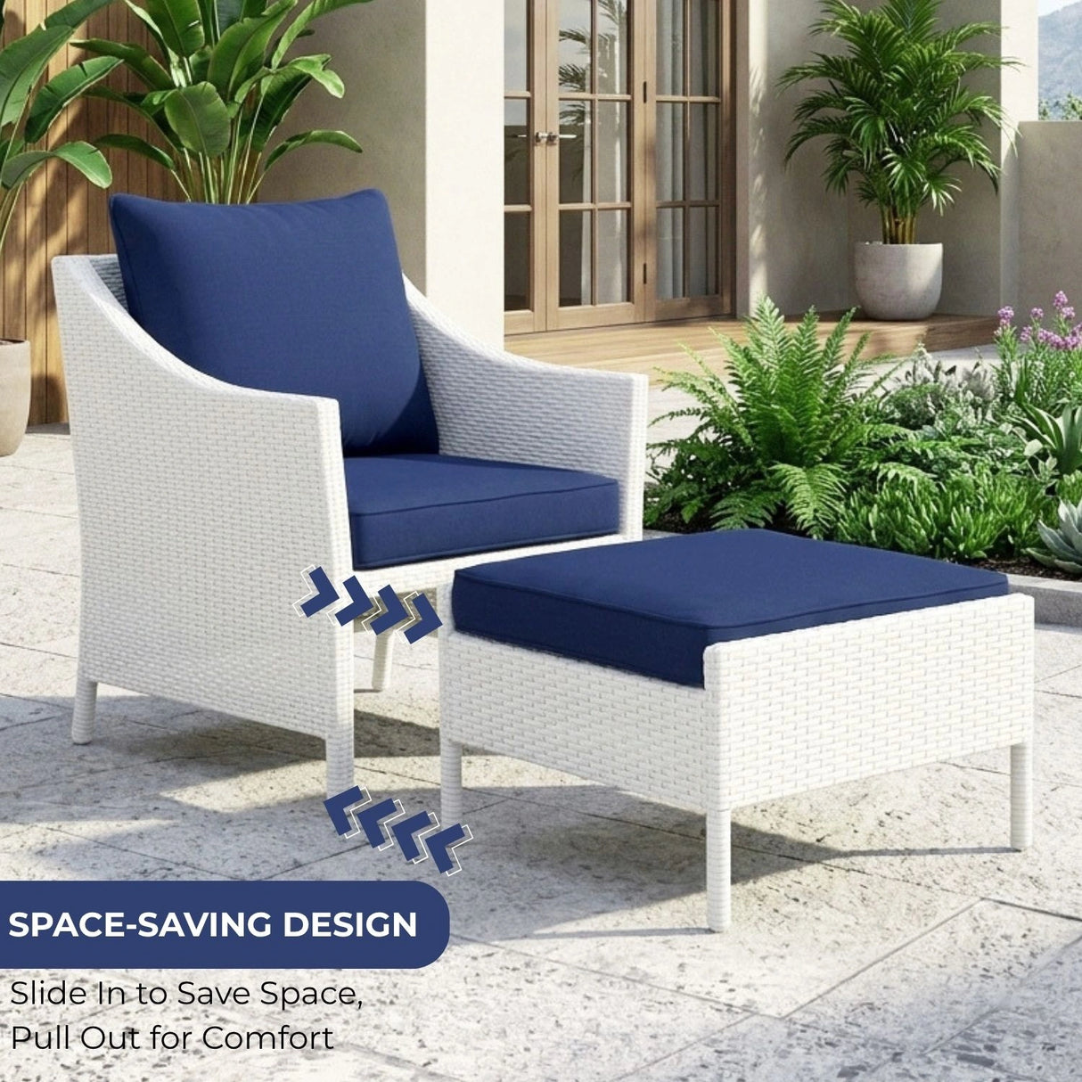 Outdoor Rattan Wicker 5 Piece Patio Sofa Set