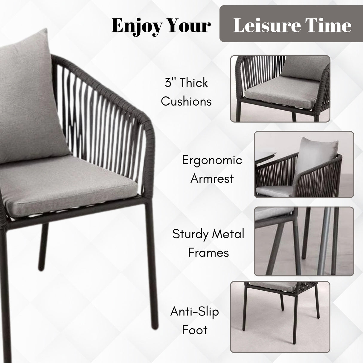 Outdoor Rope 5-Piece Patio Dining Set