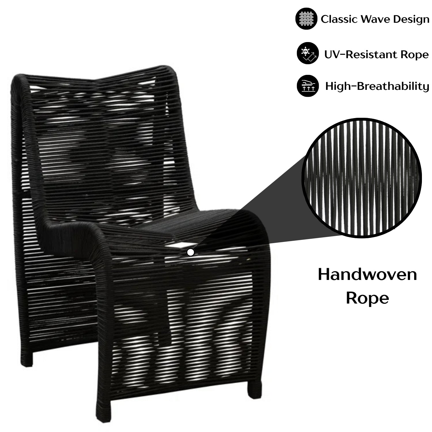 2-Piece Outdoor Rope Patio Chairs