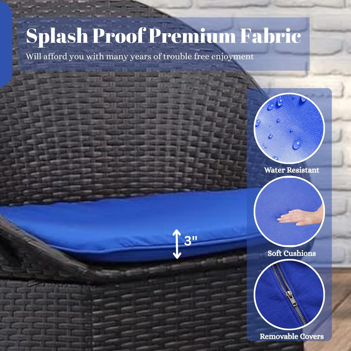 3-Piece Outdoor Rattan Wicker Patio Set