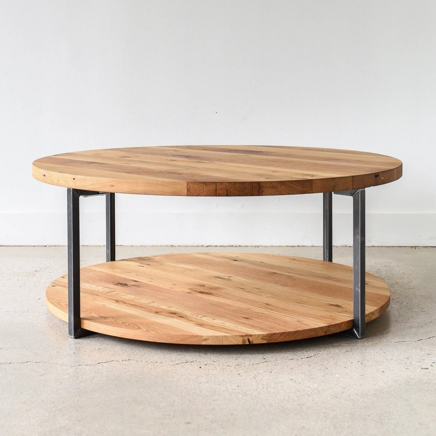 Sheesham Wood Top 2-Tier Round Coffee Table