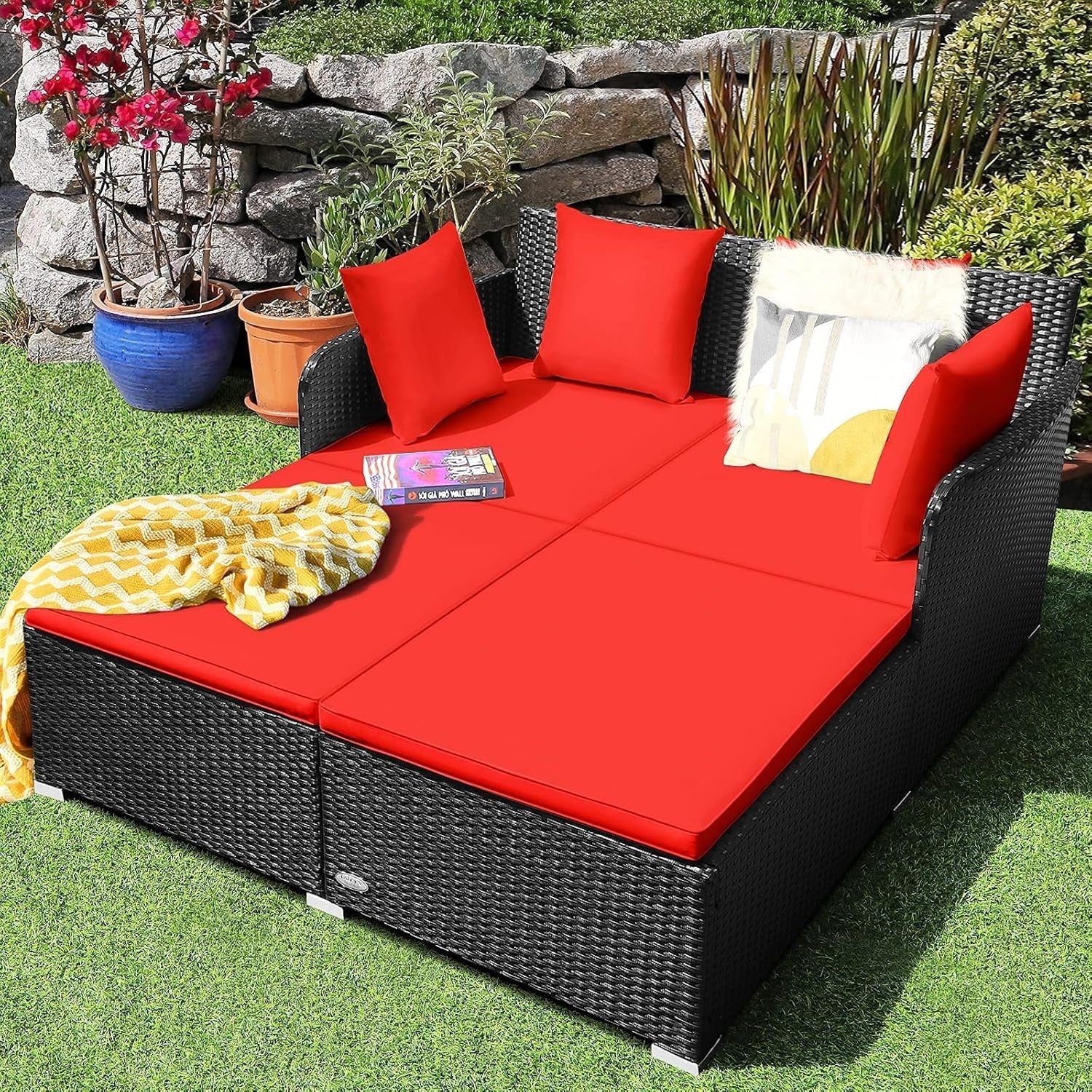 Outdoor Patio Double Seater Daybed For Garden, Poolside