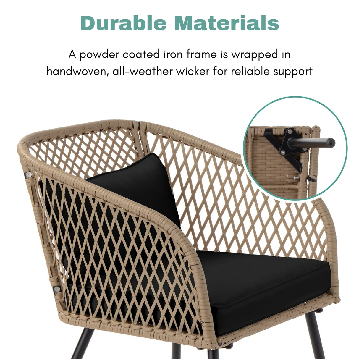 Outdoor Wicker 3-Piece Patio Set
