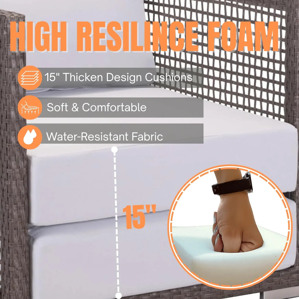 Outdoor Rattan Wicker 5-Seater Sofa Set