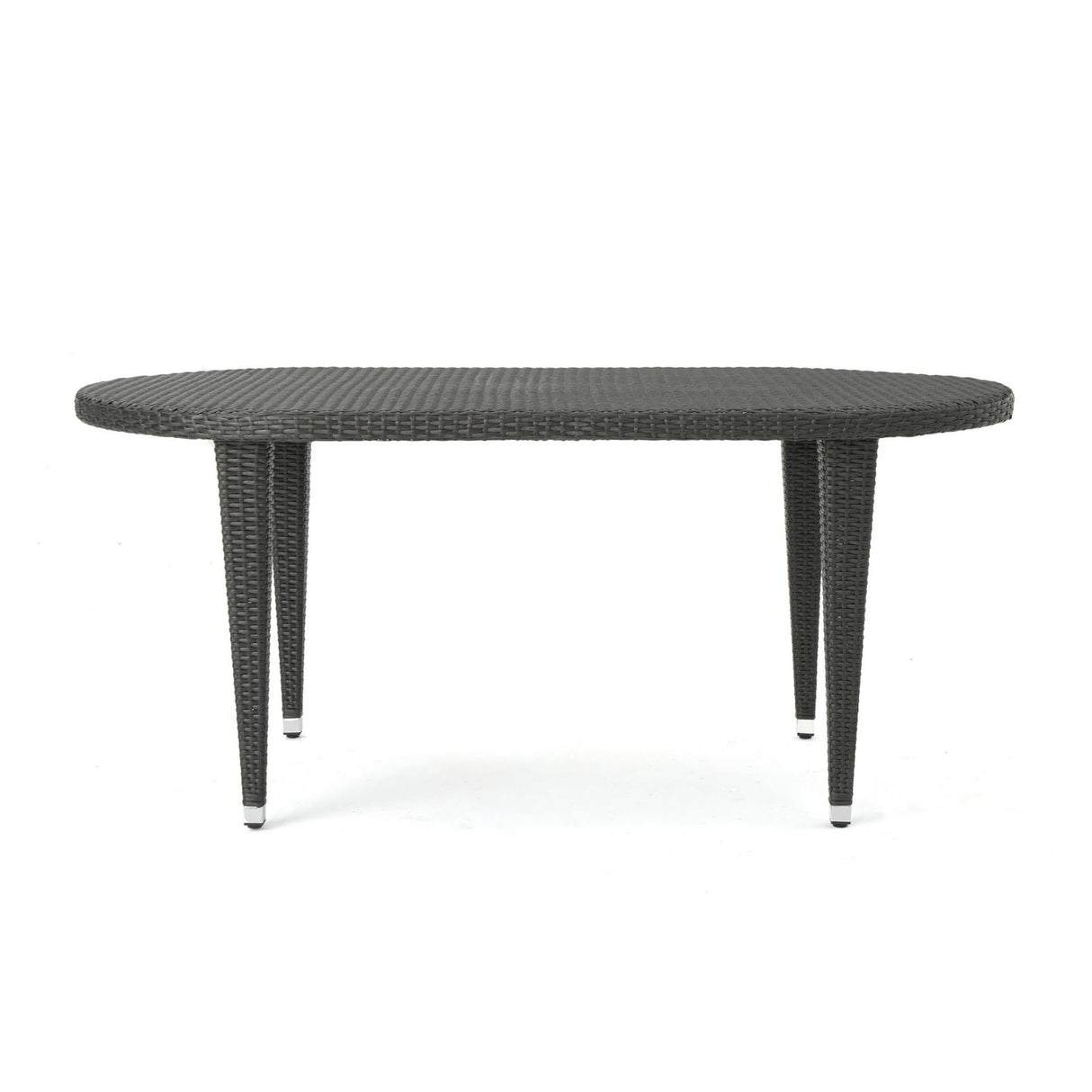 Outdoor Rattan Wicker Round Patio Table (Black)