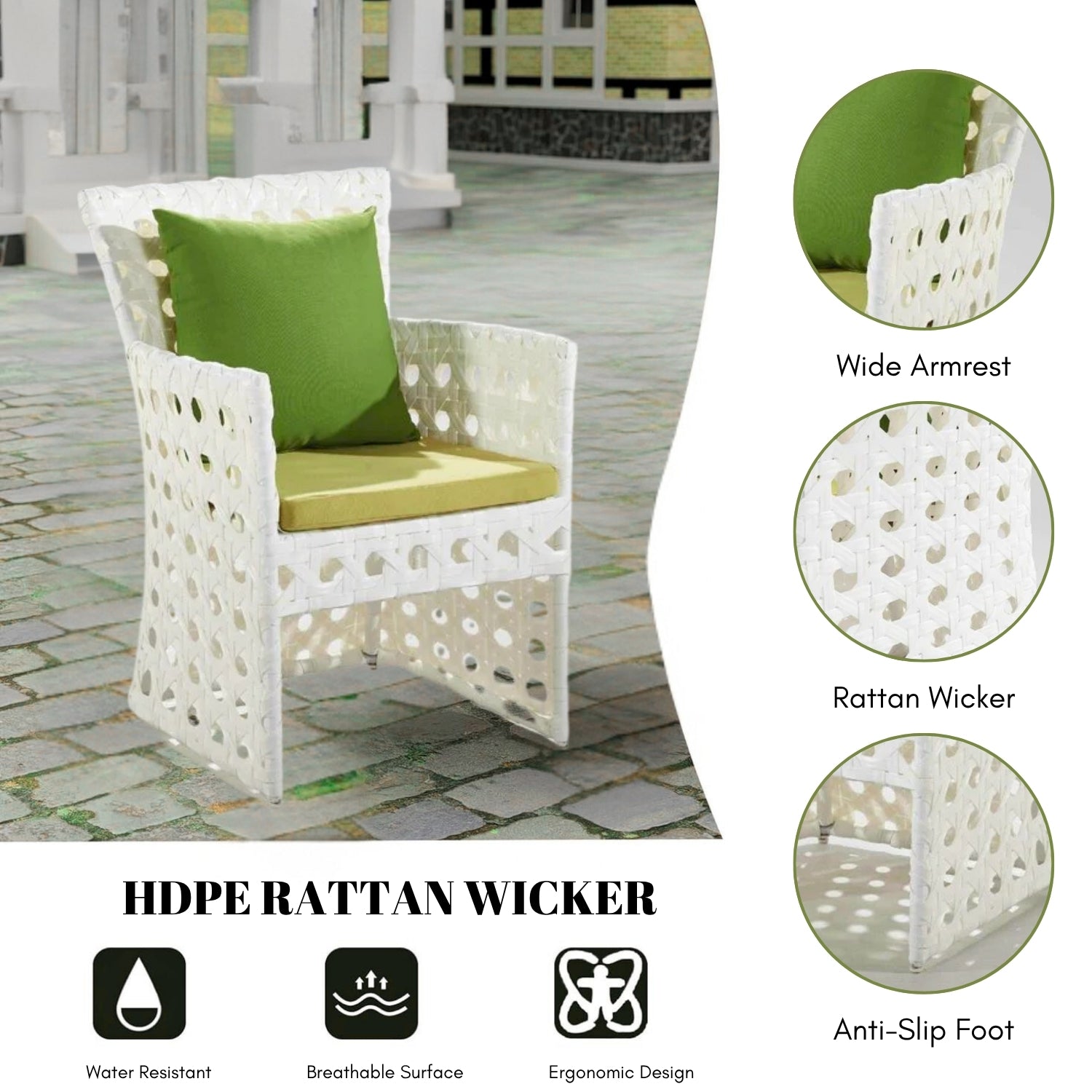 7-Piece Outdoor Rattan Wicker Dinning Table Set