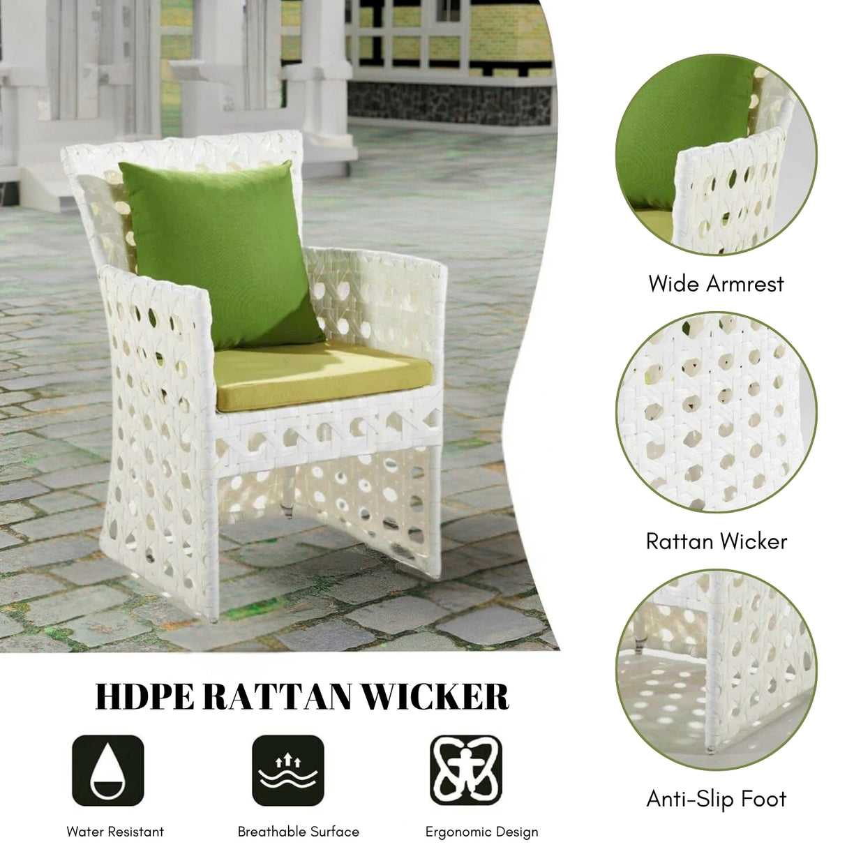 7-Piece Outdoor Rattan Wicker Dinning Table Set