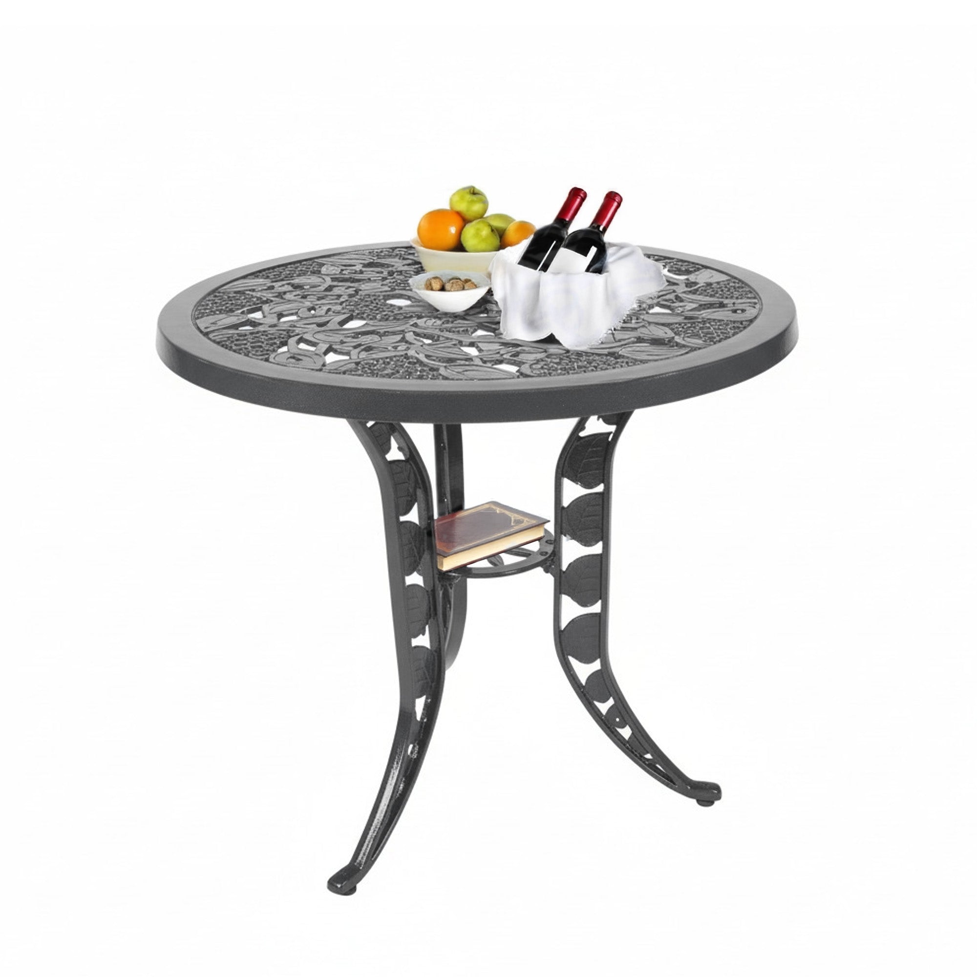 Outdoor Cast Aluminium 5-Piece Patio Bistro Set (Grey)