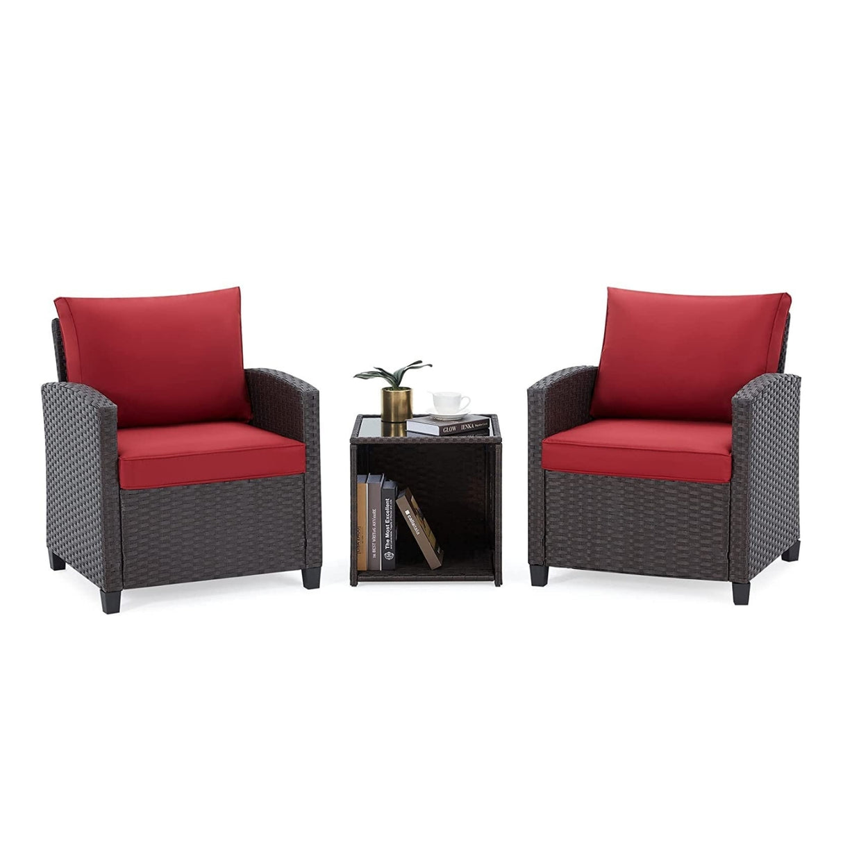 3-Piece Outdoor Rattan Wicker Patio Set