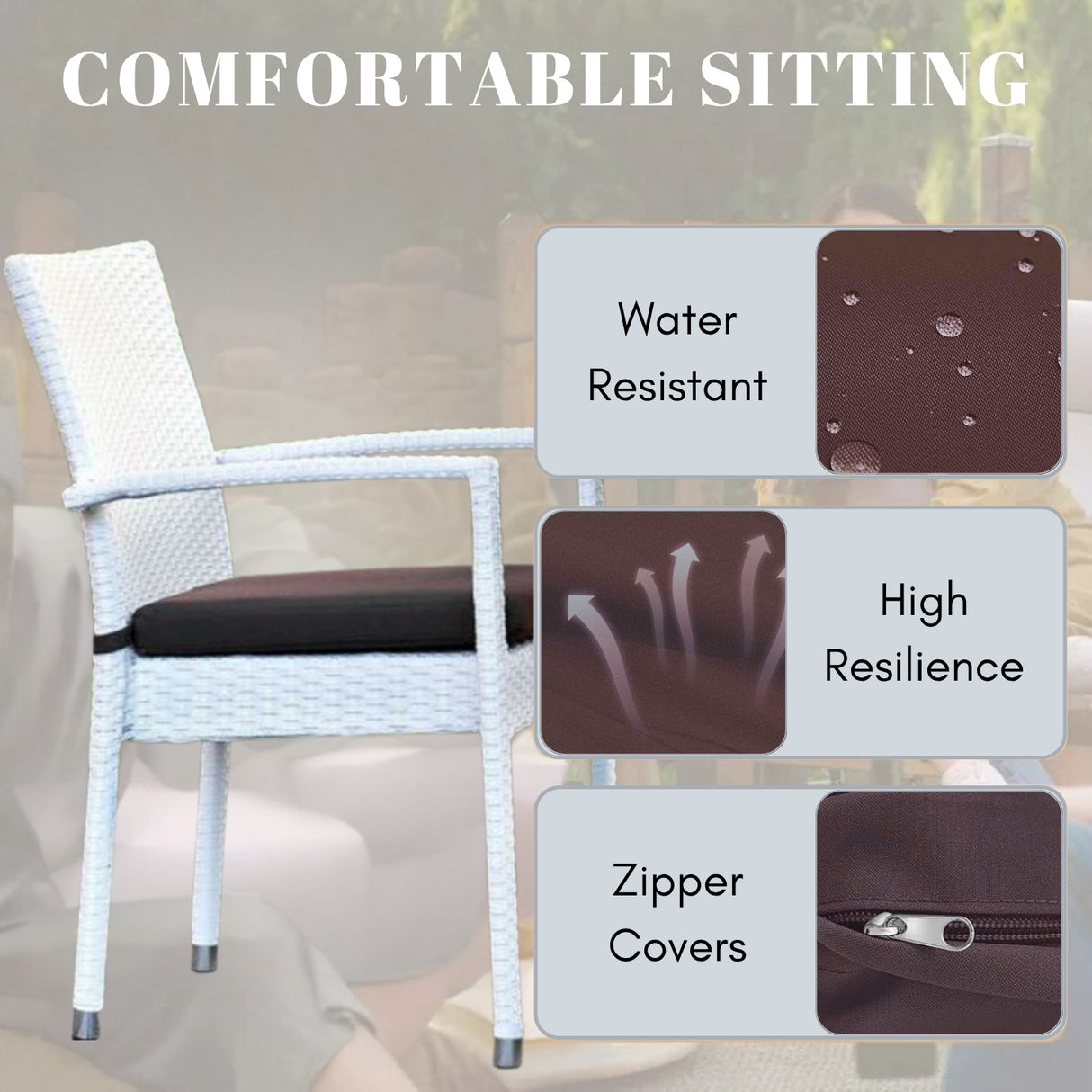 5-Piece Outdoor Patio Dining Set With Rattan Chairs & Glass-Top Table