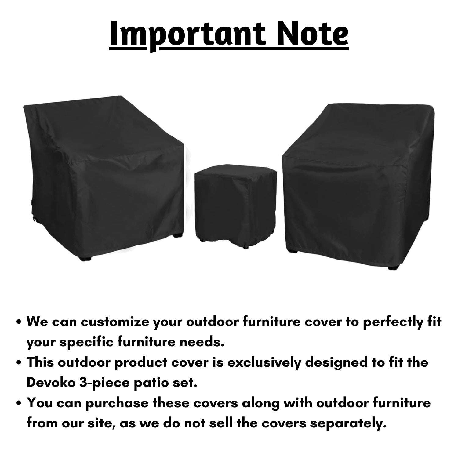 Outdoor 3-Piece Patio Set Cover