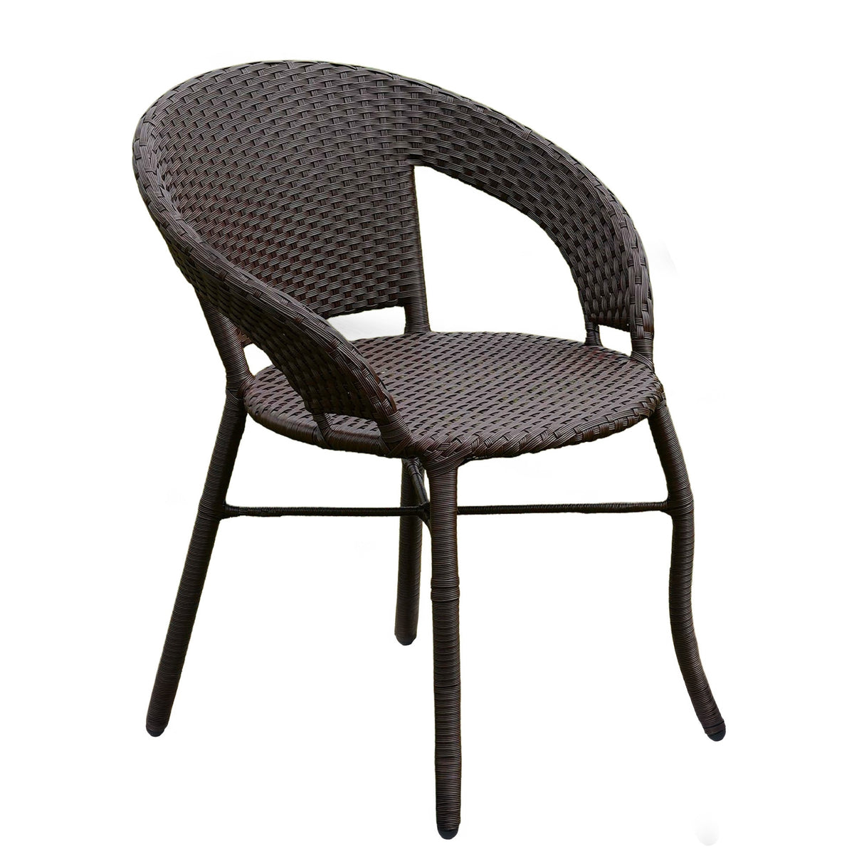 Outdoor Wicker 5-Piece Patio Set with Outdoor Umbrella
