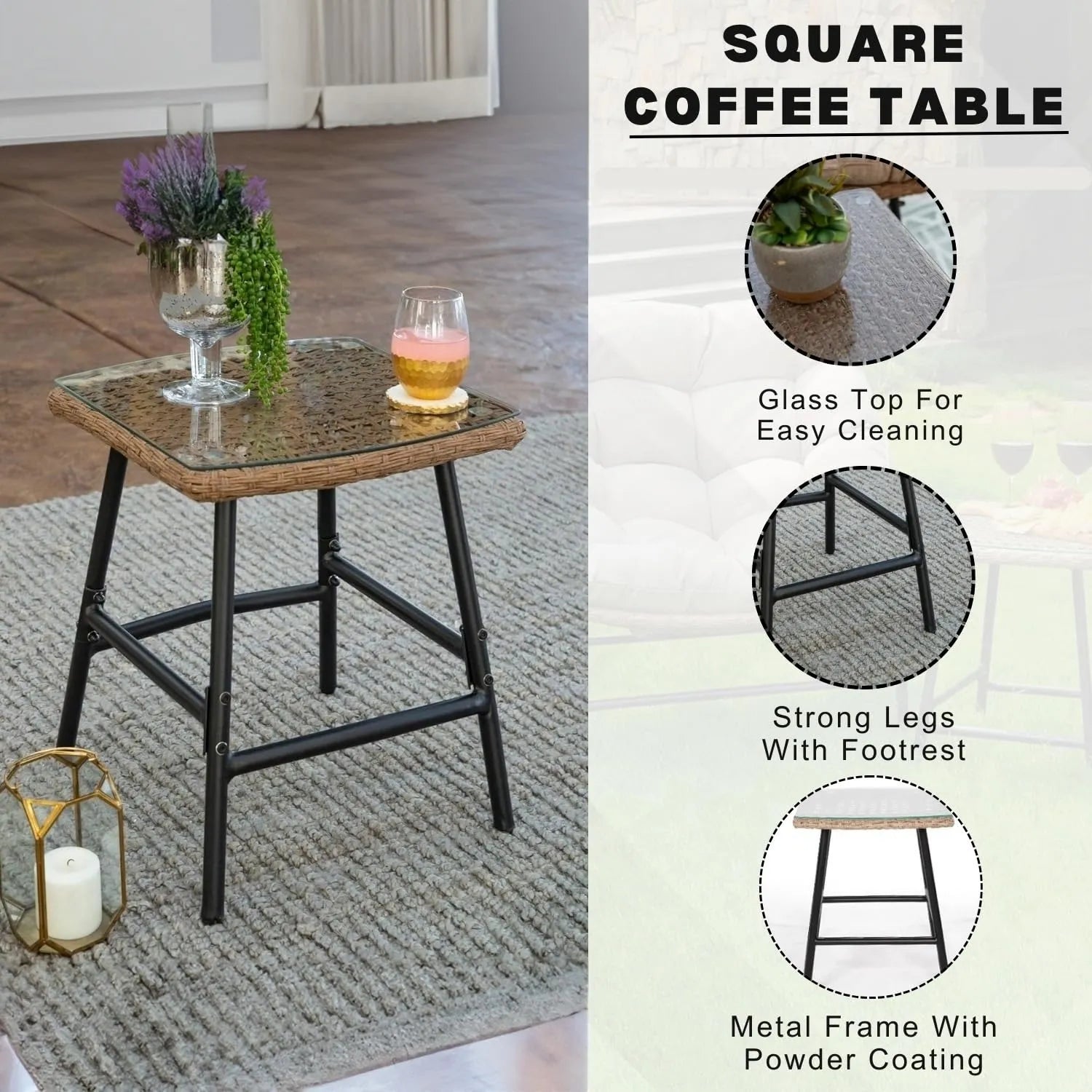 3 Piece Garden Outdoor Patio Furniture Set