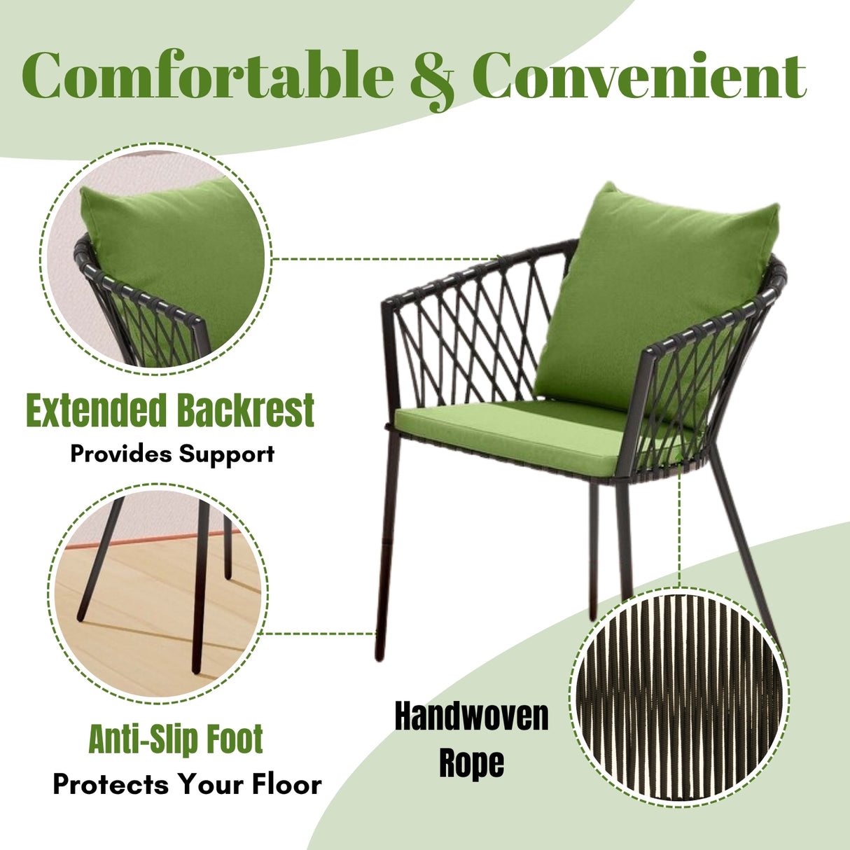 Outdoor Rope 3- Piece Patio Set