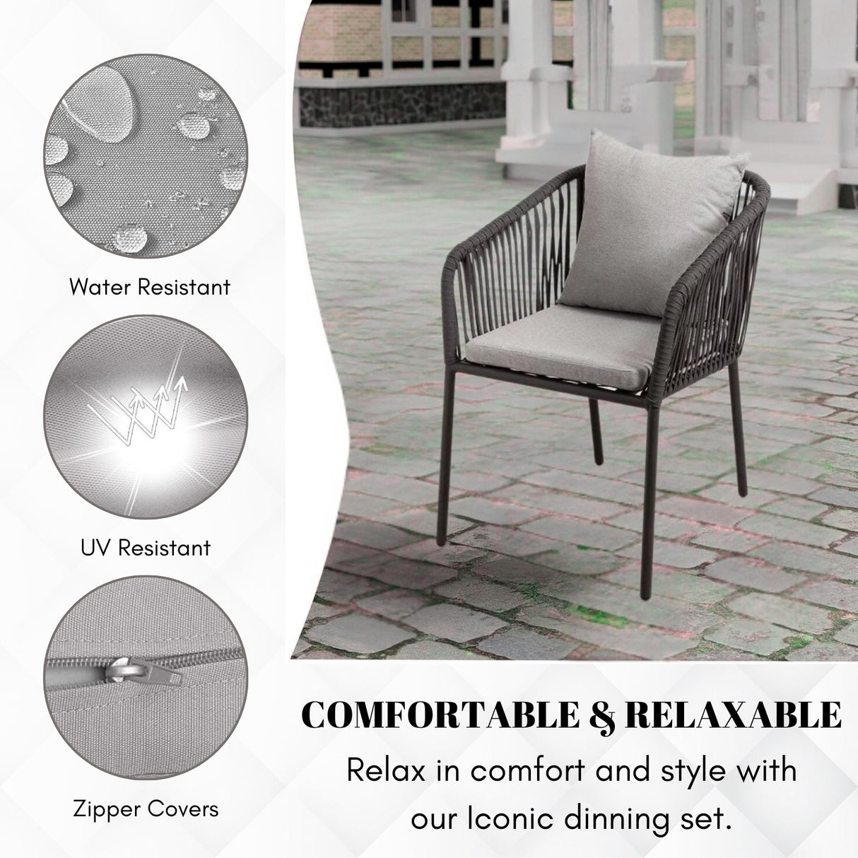 Outdoor Rope 5-Piece Patio Dining Set