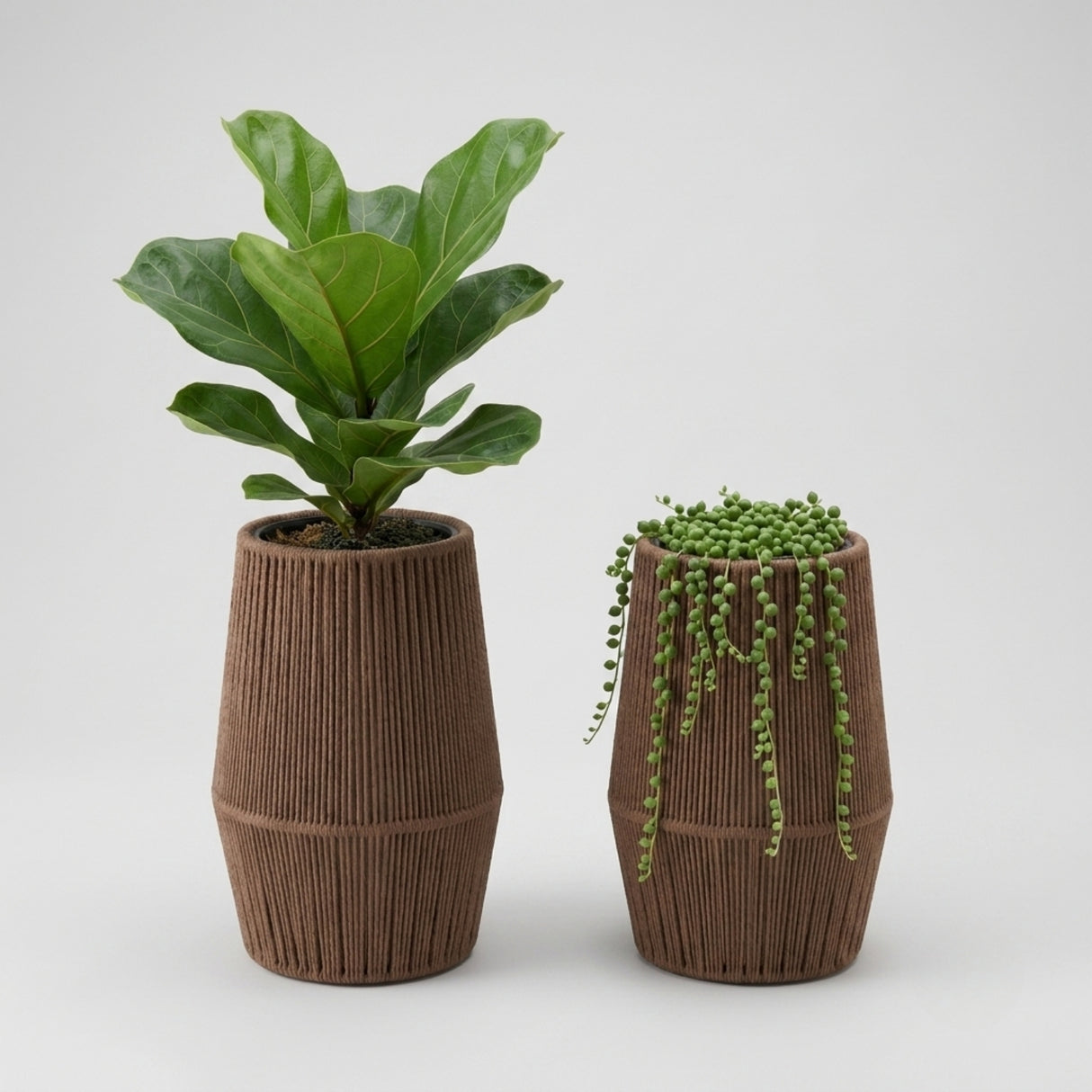 Outdoor Rope Planter Set of 2 (Beige)