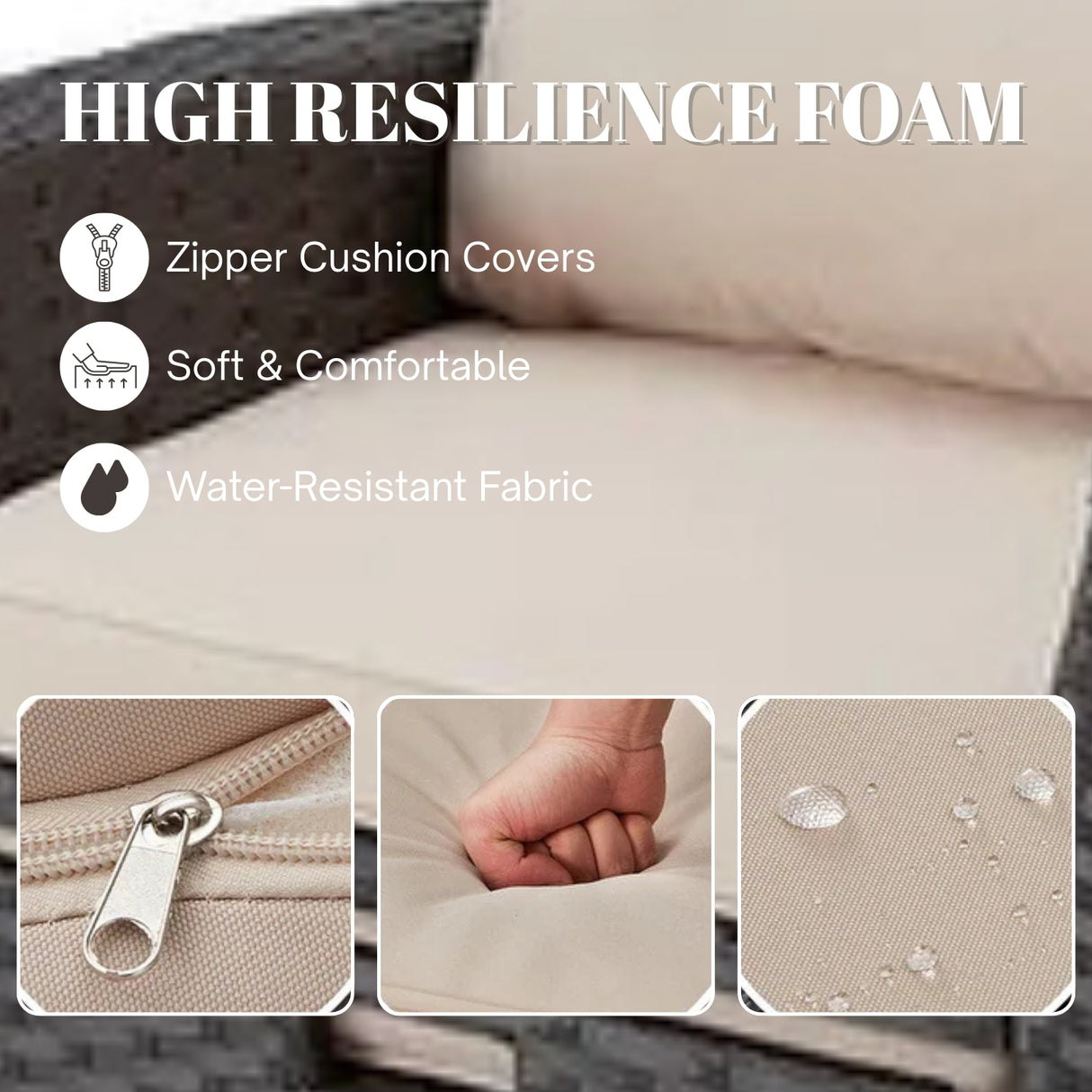 Outdoor All-Weather Wicker 6-Piece Sofa Set