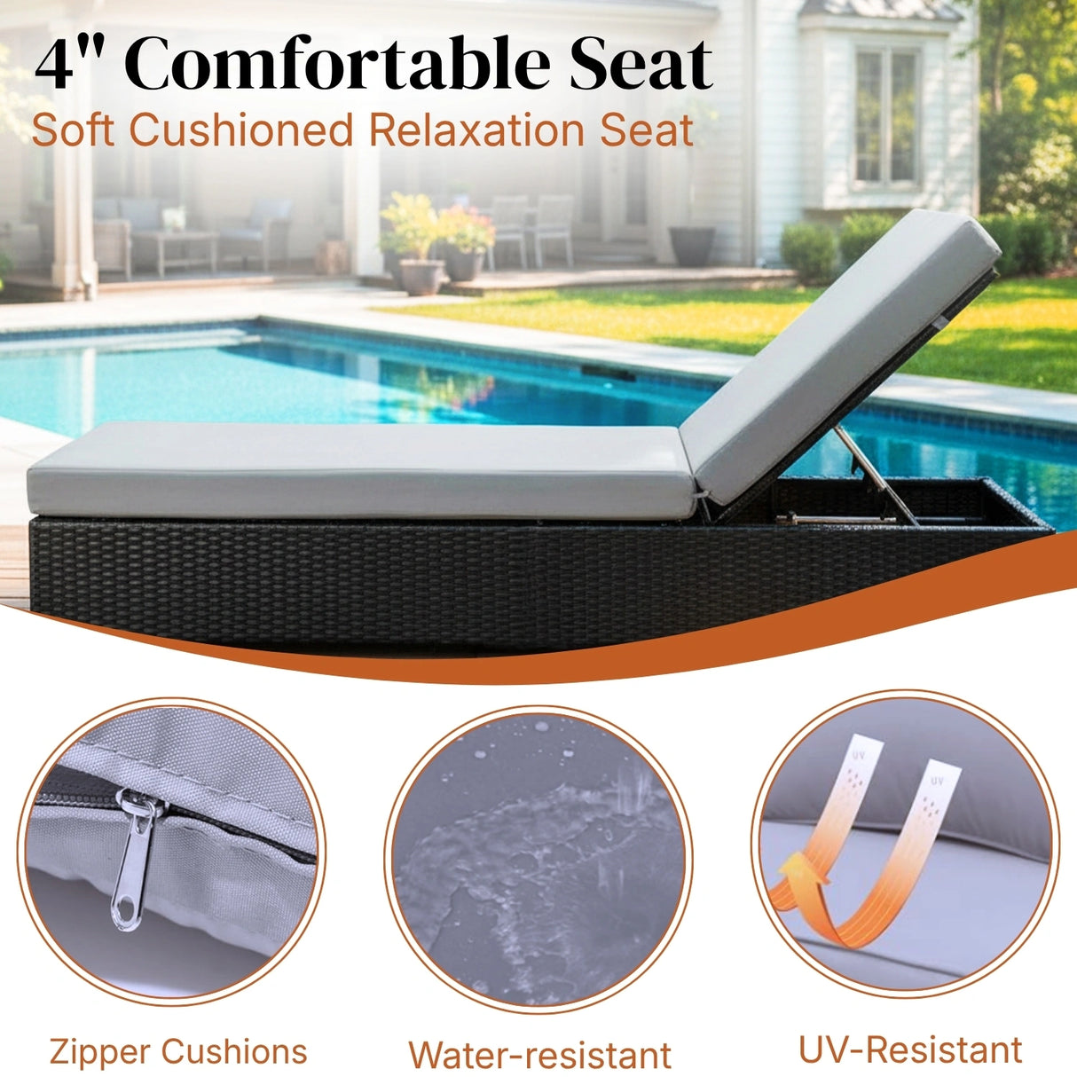 Outdoor 2-Piece Chaise Lounge Chair with Adjustable Settings and Cushions