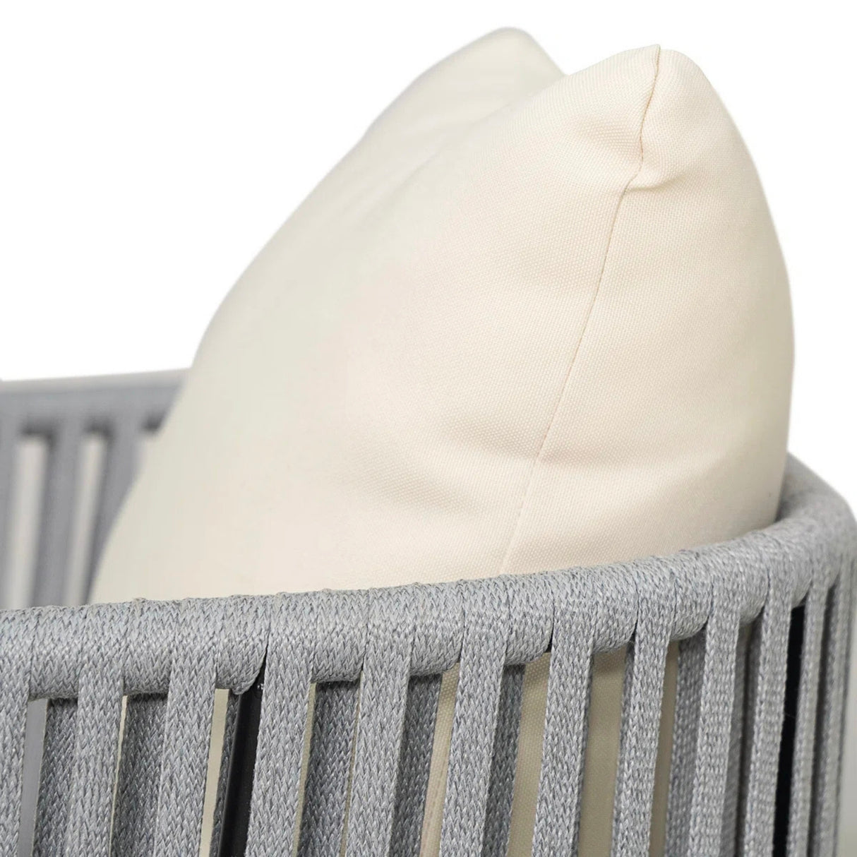 Outdoor 6-Piece Rope Woven Conversation Sofa Set with Wooden Top Table