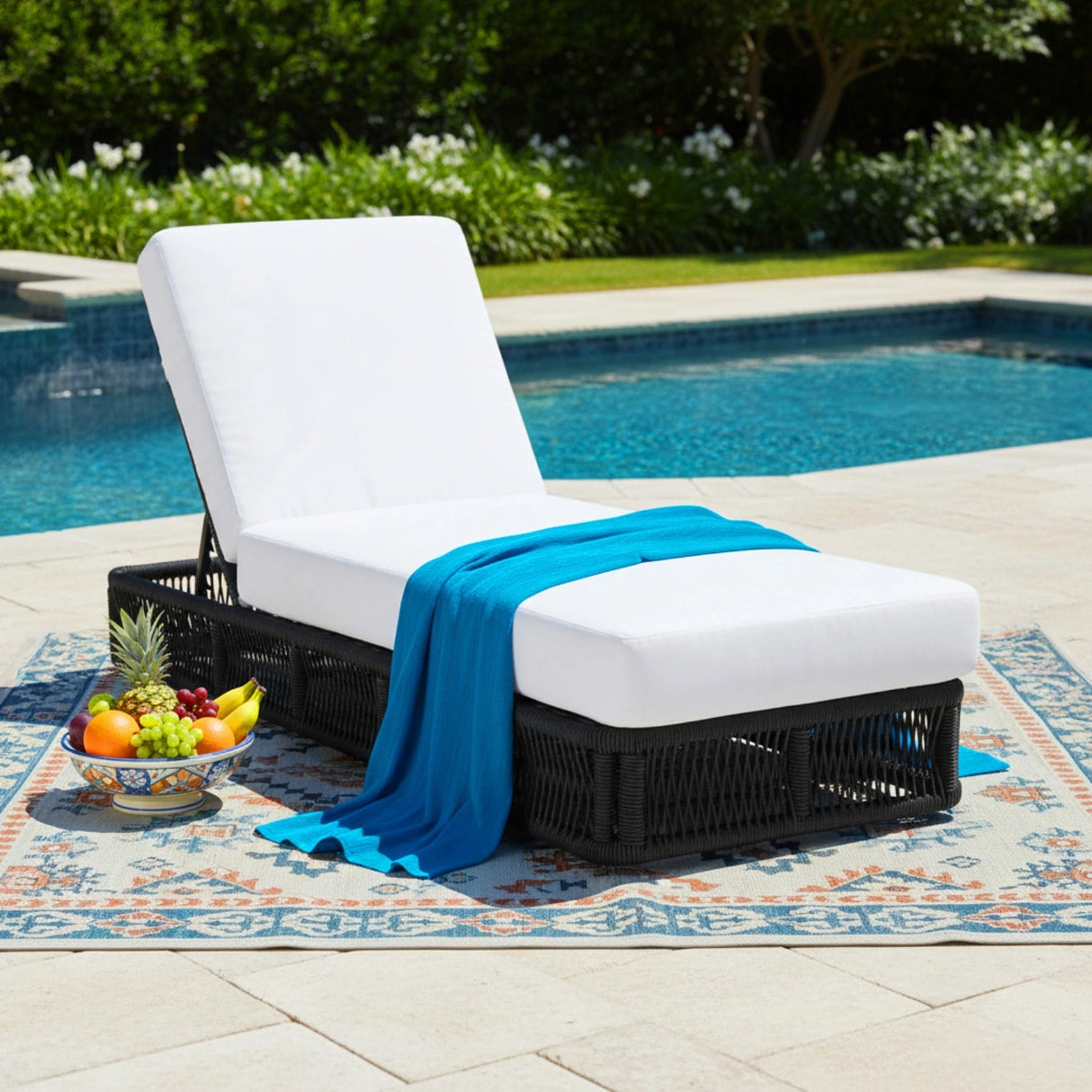 Outdoor All-Weather Rope Lounger with Cushions