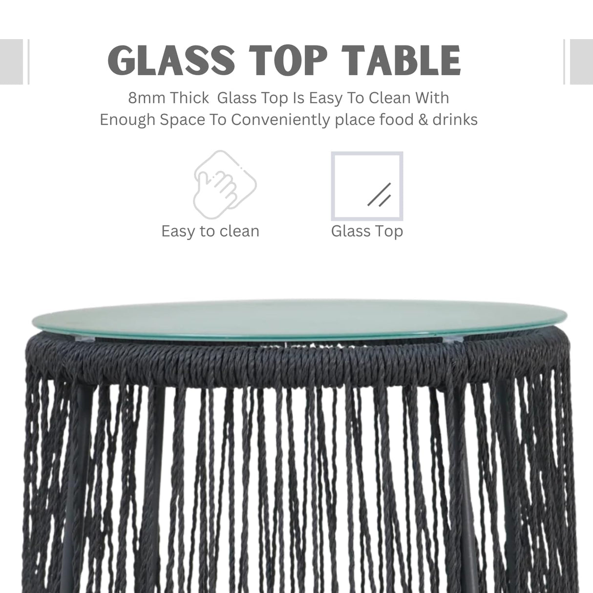 Outdoor Patio Garden 3 Piece All Weather Resistant Furniture Set