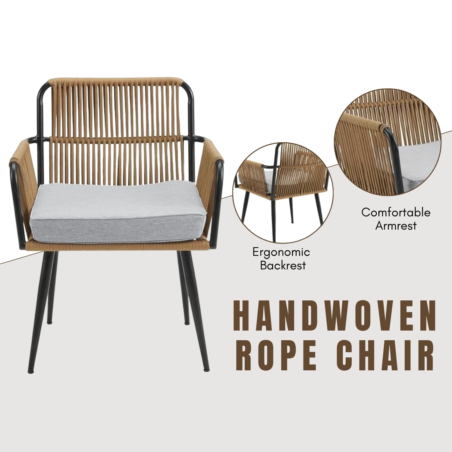 3-Piece Rope Patio Set - Perfect for Outdoor Entertaining