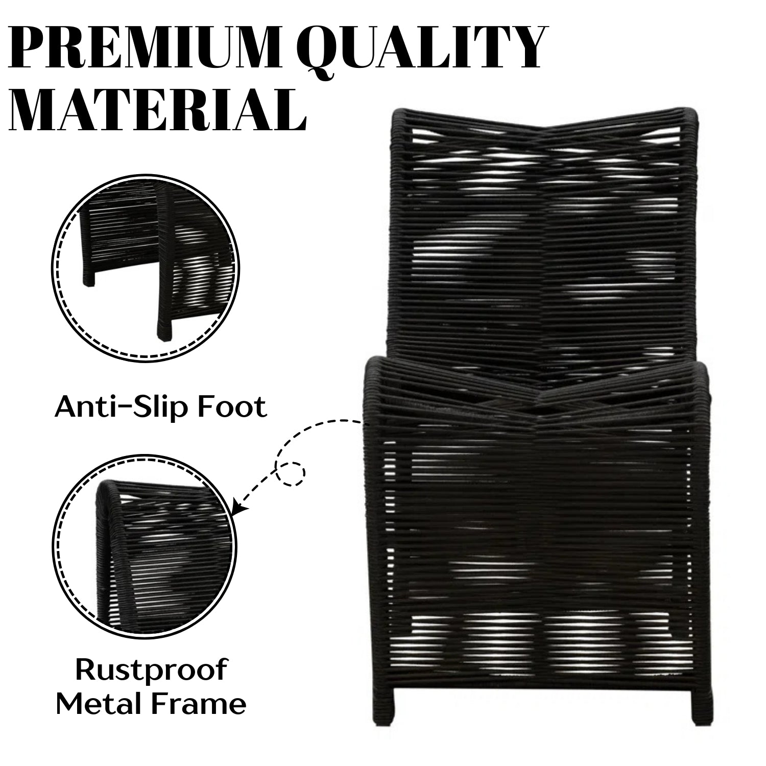 2-Piece Outdoor Rope Patio Chairs