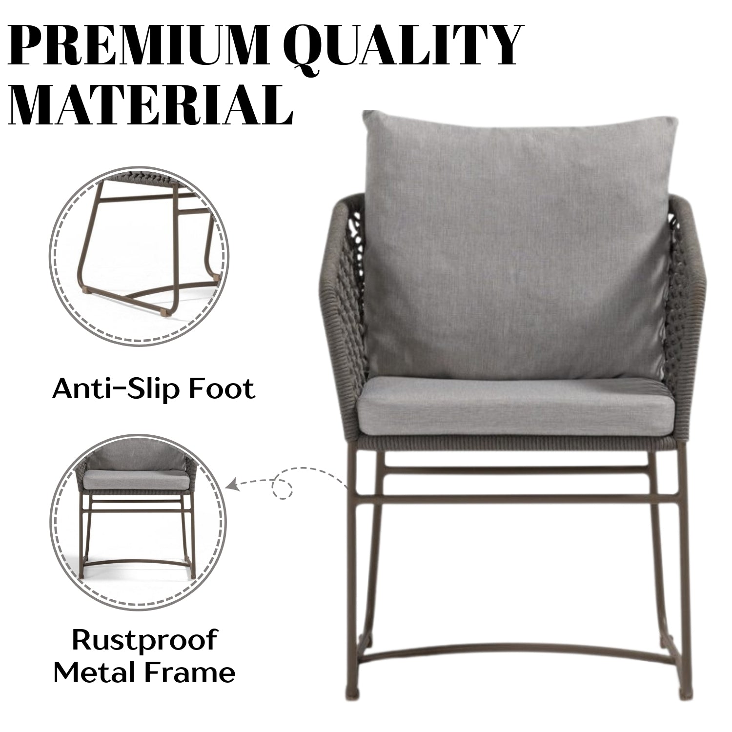 Outdoor Rope 2-Piece Patio Chairs