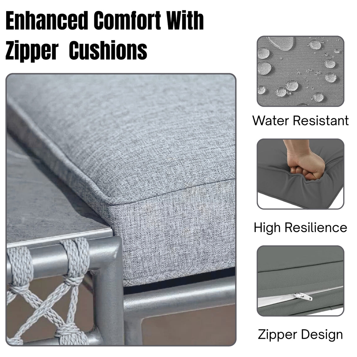 Outdoor Rope 5 Seater L-Shape Sofa