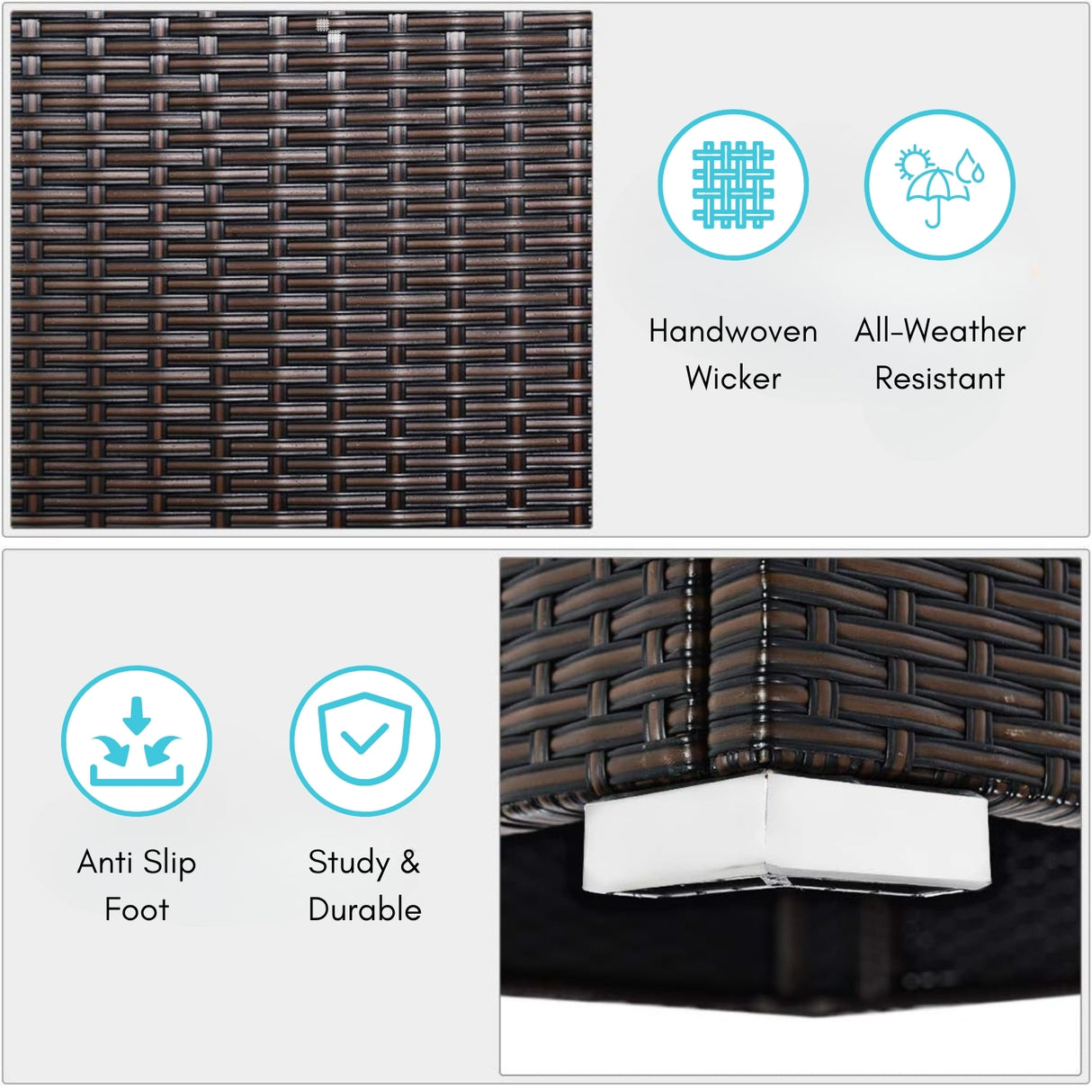 2-Piece Outdoor Wicker Armless Sofa