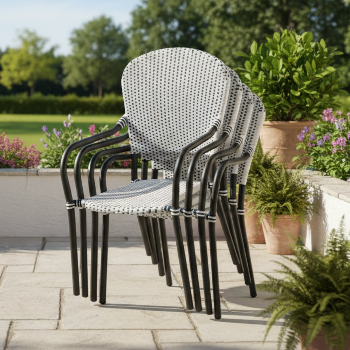 4-Piece Outdoor Rattan Wicker Patio Chairs