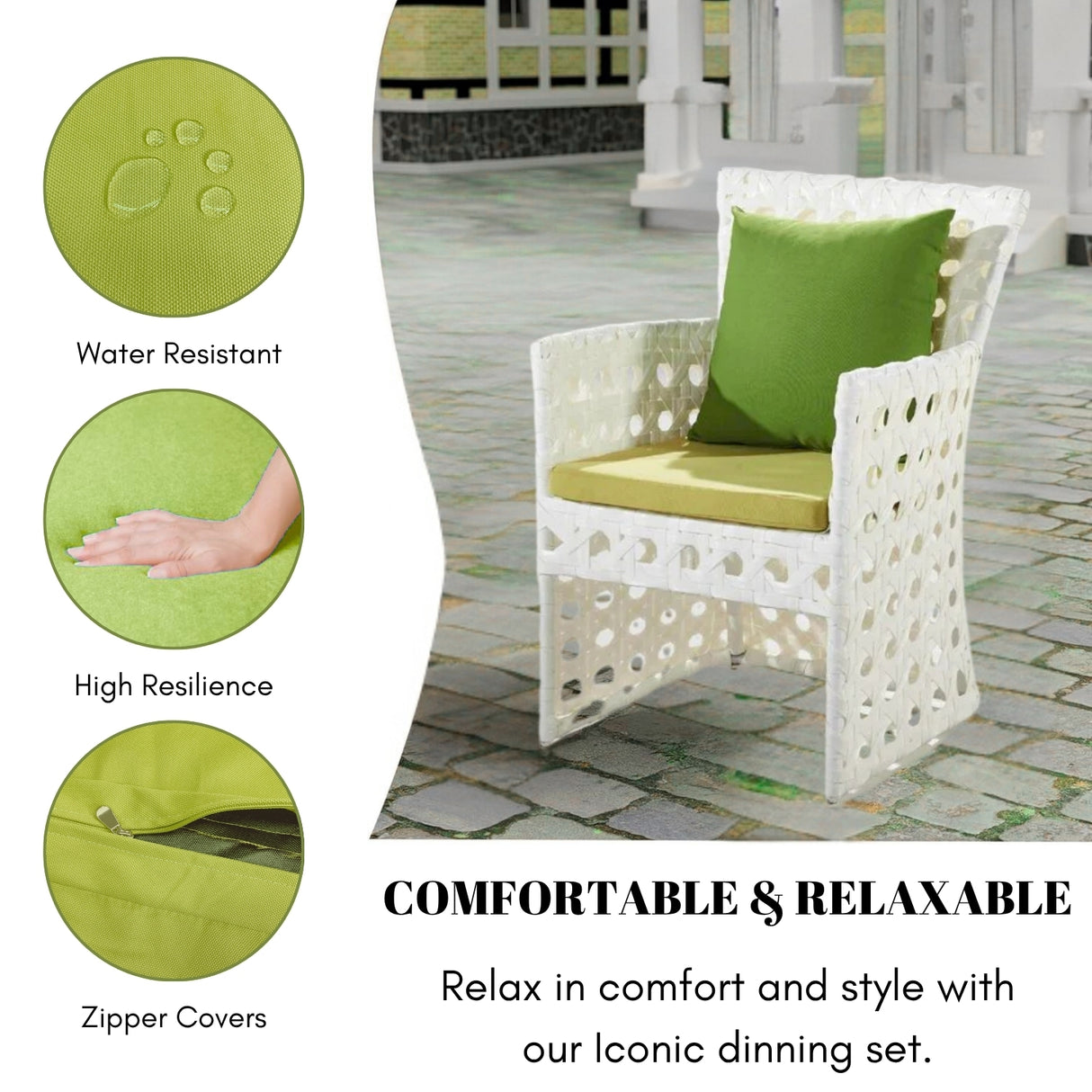 7-Piece Outdoor Rattan Wicker Dinning Table Set