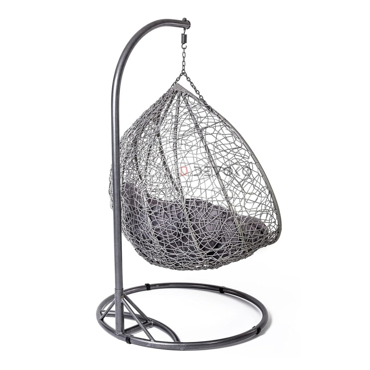 Double Seater Rattan & Wicker Swing (Grey)