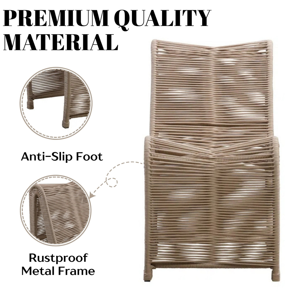 2-Piece Outdoor Rope Patio Chairs