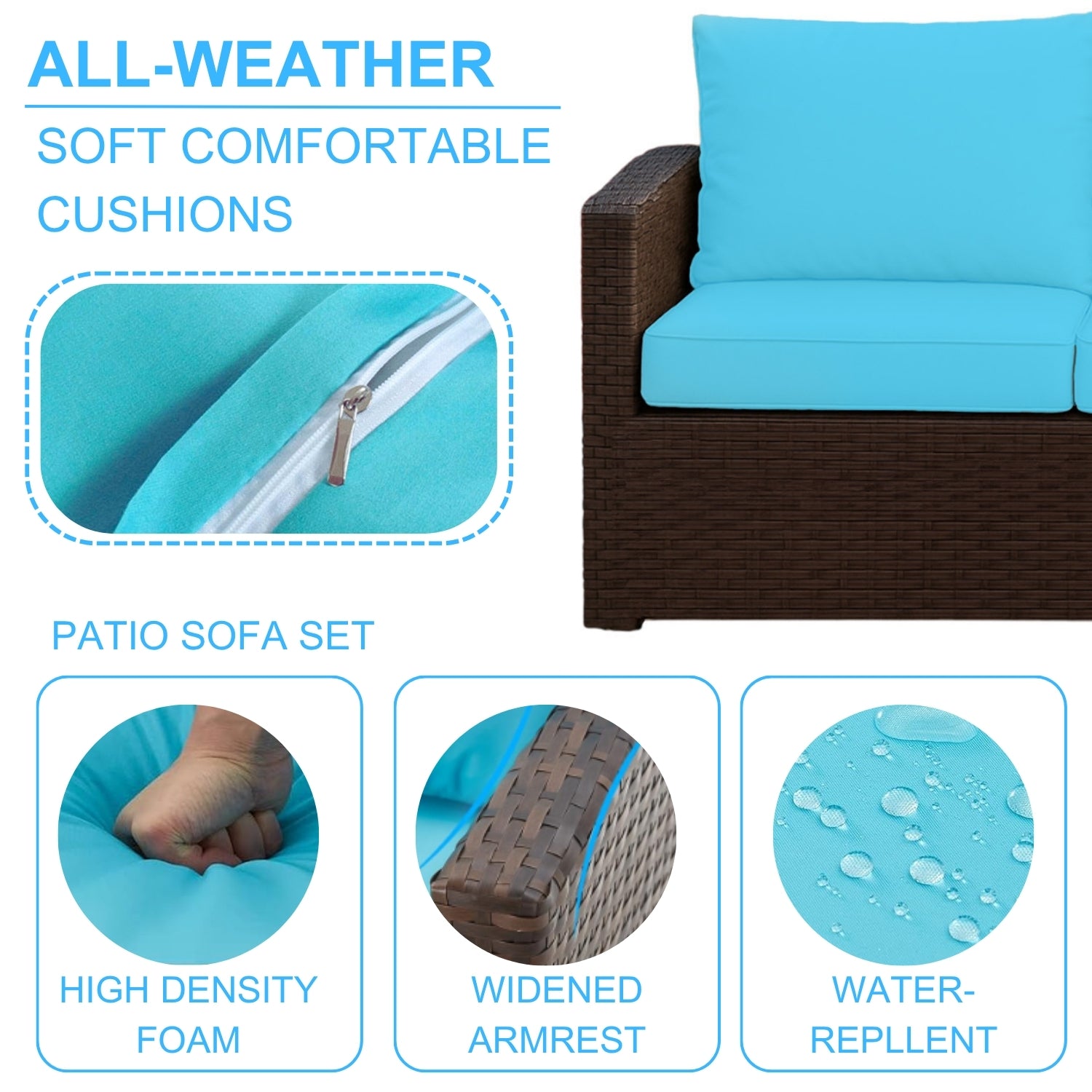 Outdoor 7-Seater Wicker Sectional Sofa Set
