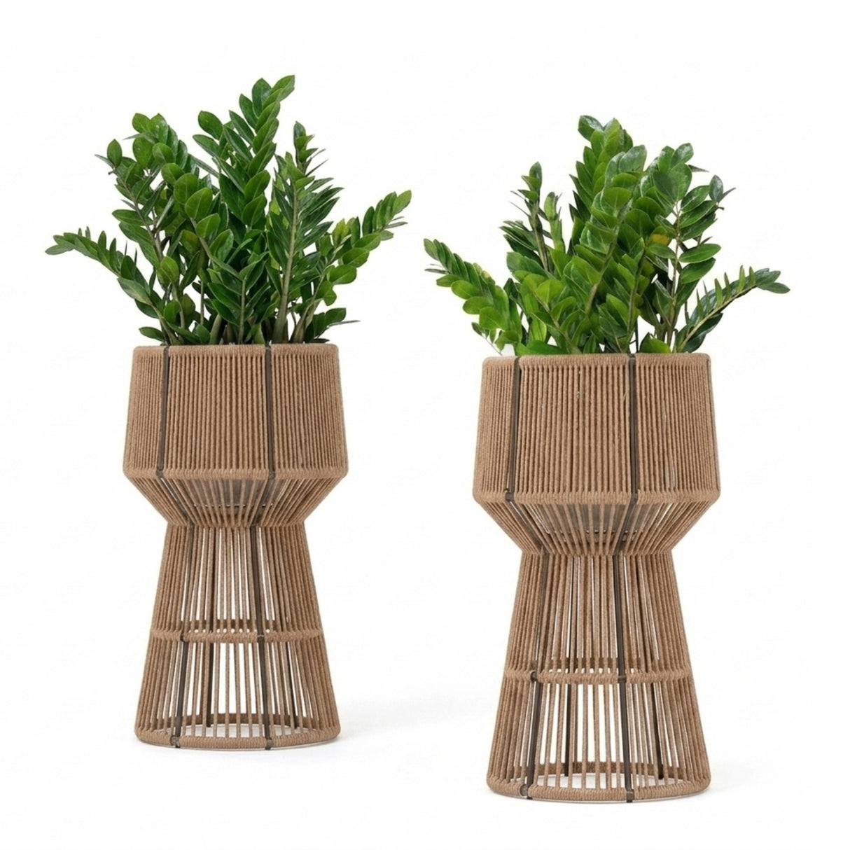 Devoko Outdoor Rope Planter Stand Set (Beige)