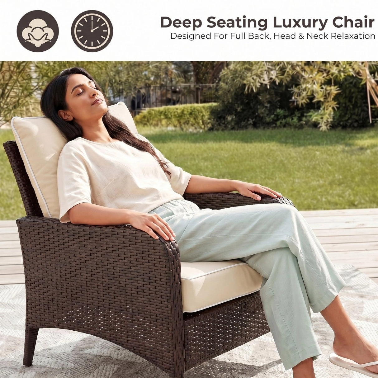 Outdoor 4 Piece Patio Wicker Furniture Set