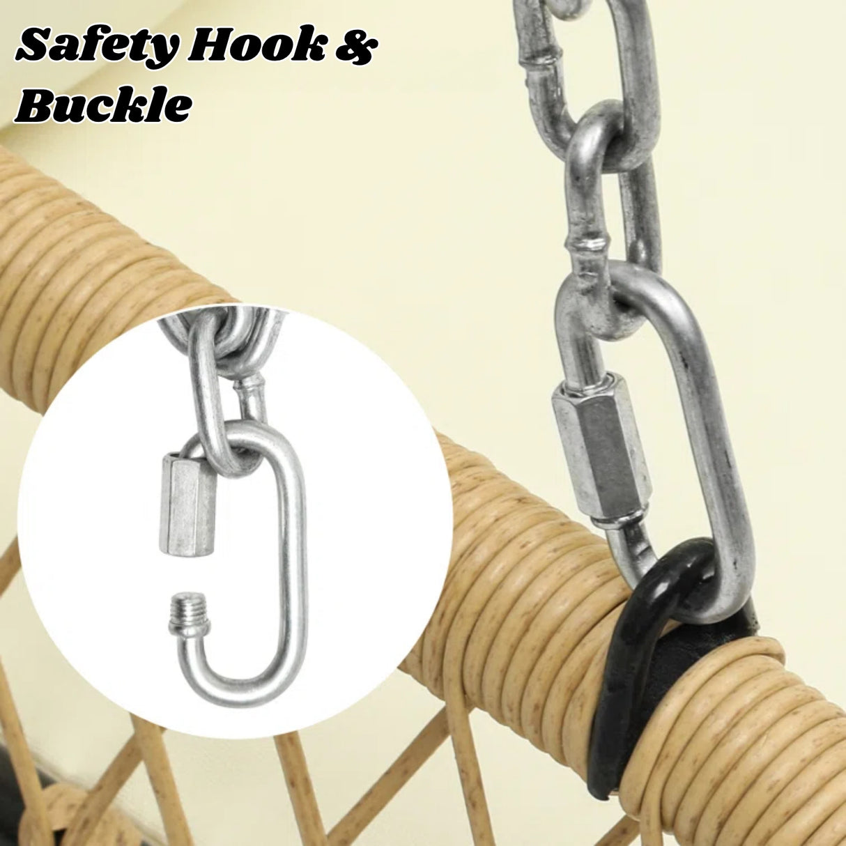 Outdoor Beige Rattan Wicker Two Seater Sofa Swing