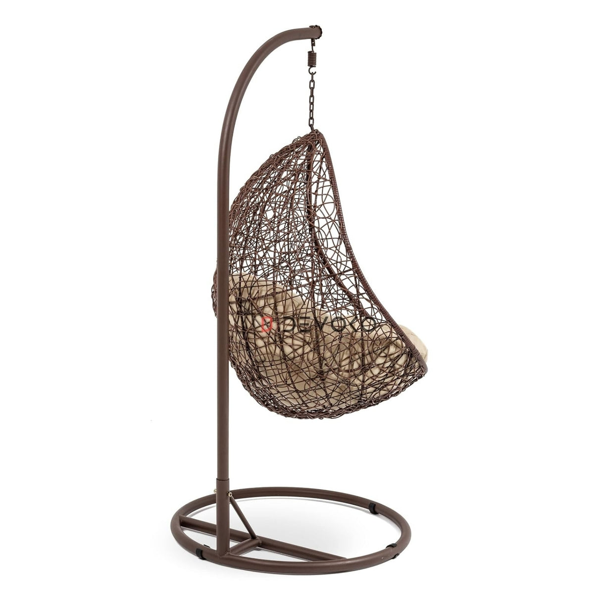 Single Seater Rattan & Wicker Swing (Brown & Cream)